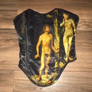 Adam and Eve garden of Eden black corset